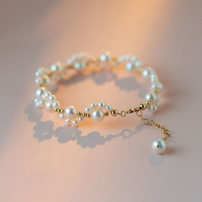 Wholesale New cartoon cat claw pearl bracelet, light luxury, niche, high-end feel, handmade accessory