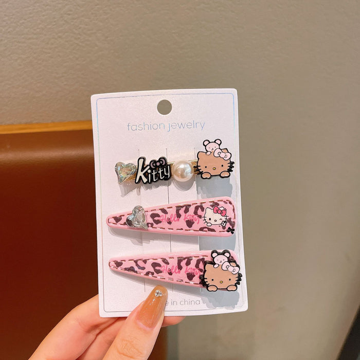Wholesale Cute leopard print cat hair clip cartoon hairpin