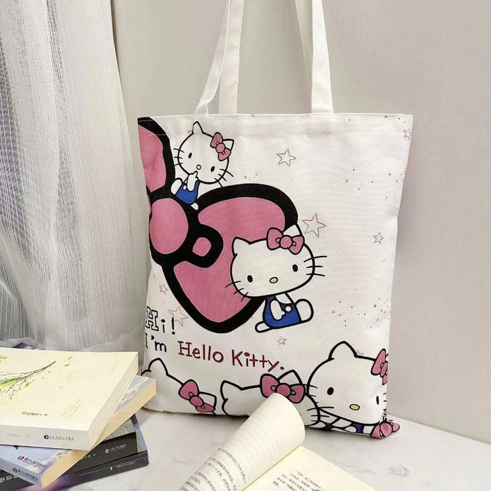 Wholesale Canvas Cute Cat Large Capacity Student Shoulder Bag