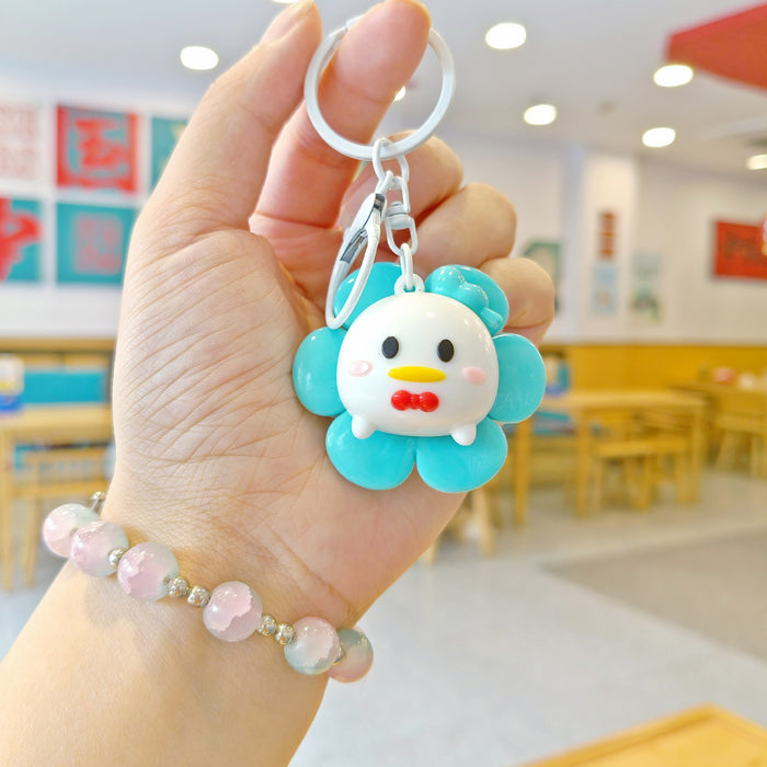 Wholesale Rotating Sunflower Cartoon Keychain Cute Children's Backpack Pendant Doll Machine Gift