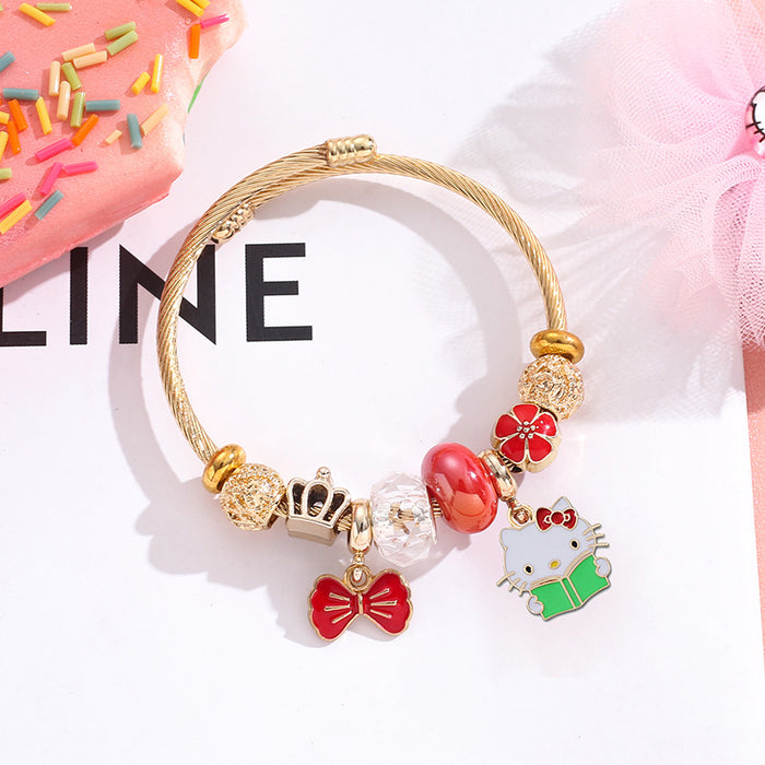 Wholesale Stainless Steel Cartoon Beaded Bracelet Stylish Jewelry Accessory MOQ≥2