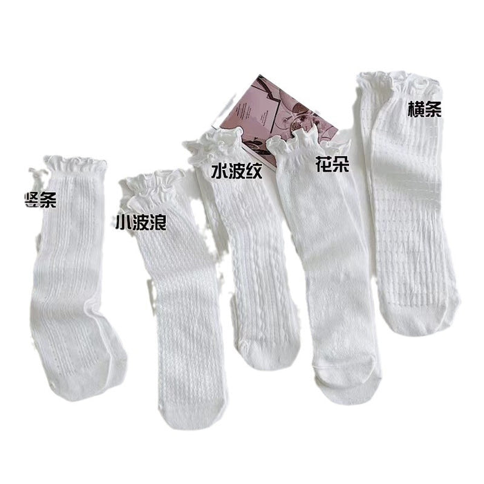 Wholesale Lace hollow socks, mid tube socks, versatile daily lace thin stockings