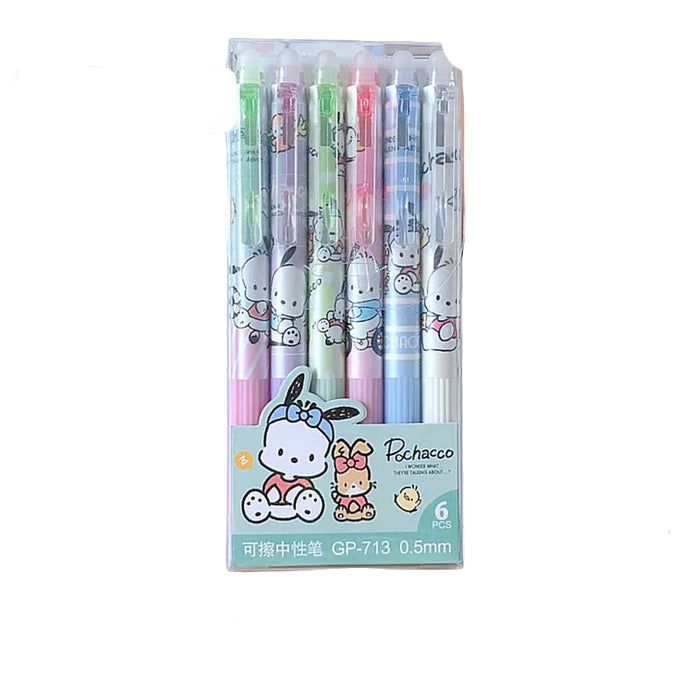 Wholesale Box of 6 Cartoon Print Erasable Ballpoint Pens