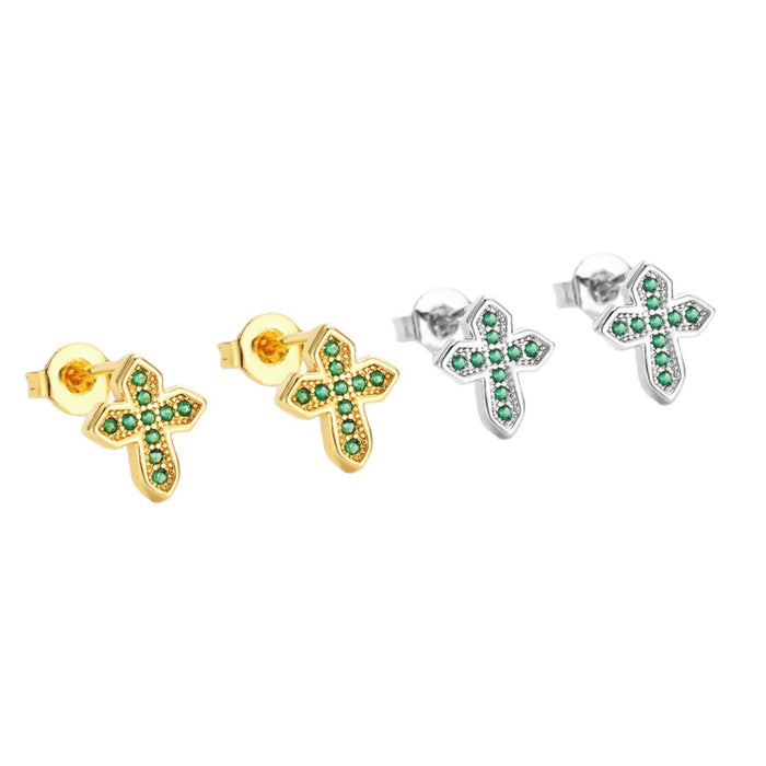 Wholesale Personalized zircon cross earrings
