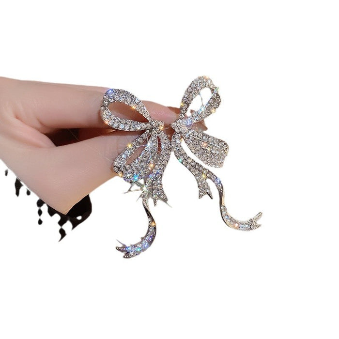 Wholesale Full Diamond Bow Earrings, New Super Flash Design, Stylish, Exquisite Elegant Earrings