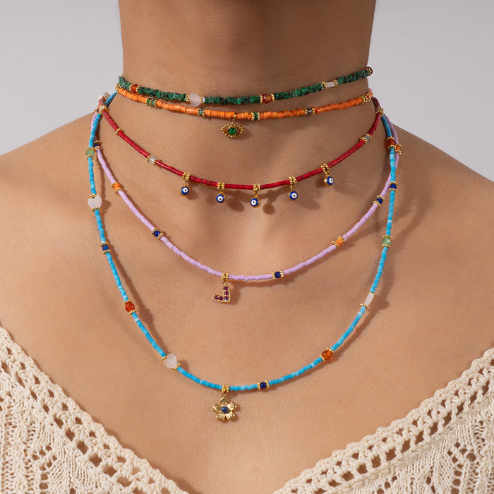 Wholesale Personalized original design, natural stone necklace paired with stainless steel pendant, exuding a high-end atmosphere