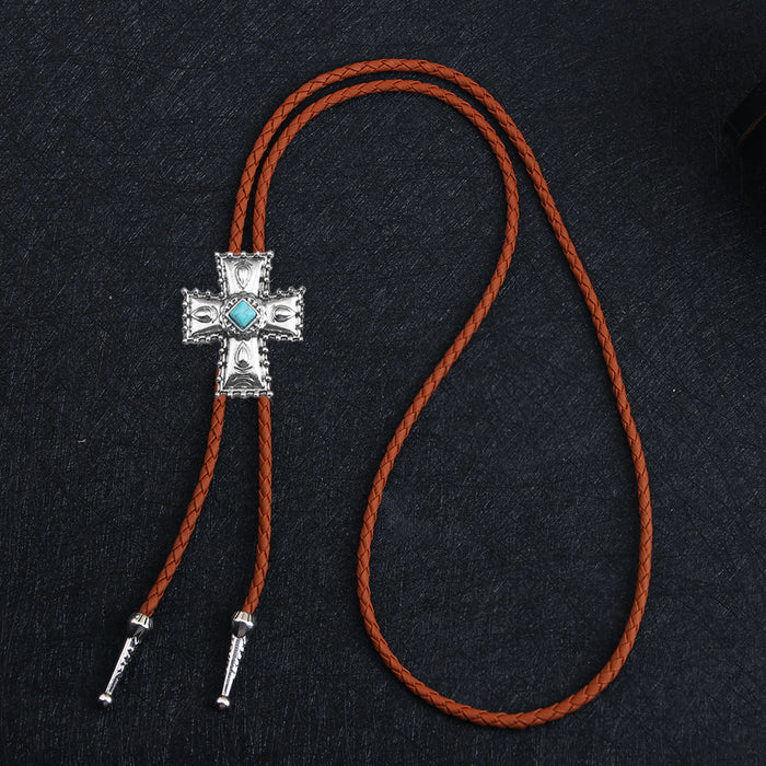 Wholesale Denim Cross Alloy Necklace JDC-NE-QN006