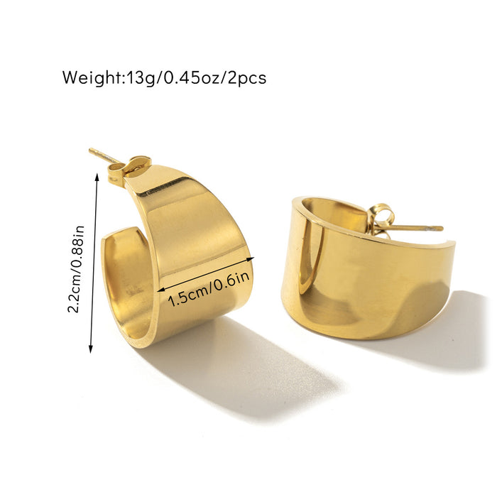 Wholesale Geometric Stainless Steel Earrings for Women Gold-Plated