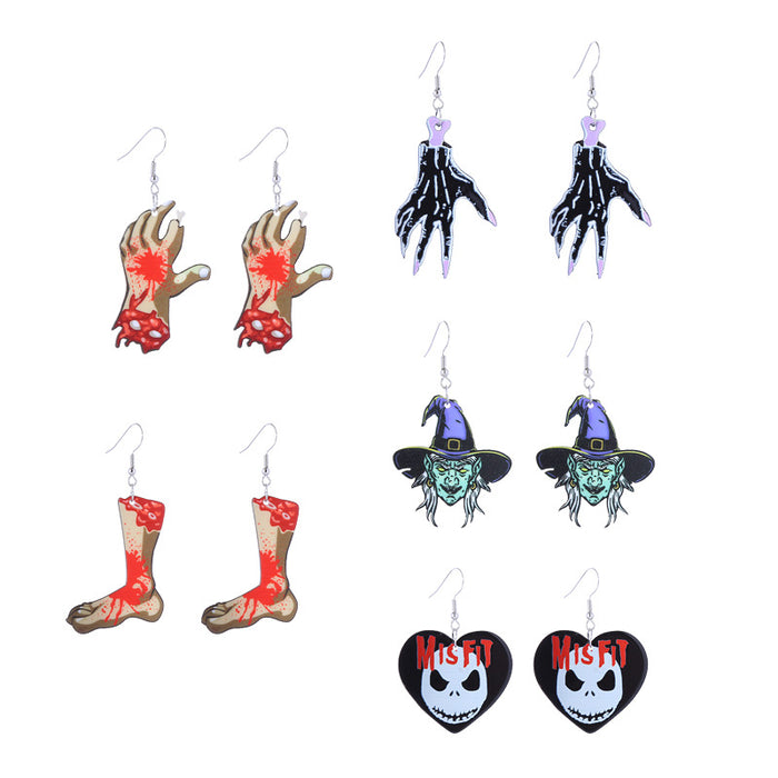 Wholesale  Series Horror Bloodstain Acrylic Earrings Claw  Earrings