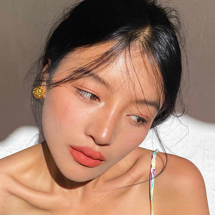 Wholesale Gold openwork woven exaggerated earrings