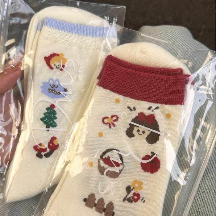 Wholesale Snow White Cute All-match Saving Cotton Socks Spring and Summer Cartoon Pile Socks Design Mid-tube Socks