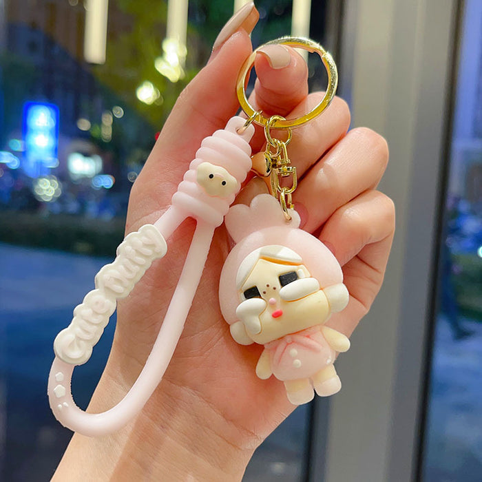 Wholesale  keychain flocking style girls bag pendant blind box gift car key chain small gift