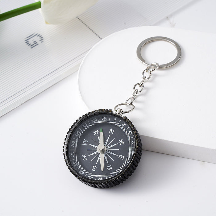 Wholesale Diamond Outdoor Mini Aluminum Compass Keychain JDC-KC-ZhiYa001