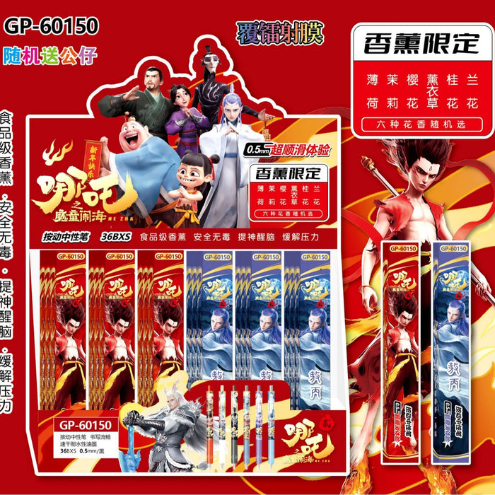 Wholesale 36pcs Cartoon Blind Box Press Pen Cartoon Metal Pen Clip Press Laser Black