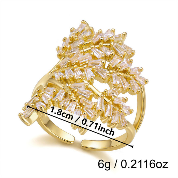 Wholesale Geometric Stackable Ring with Zircon Copper Plated Fashion Jewelry Accessory