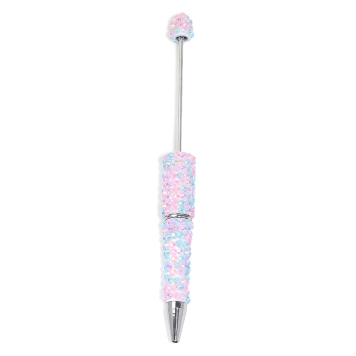 Wholesale Creative DIY full diamond beaded ballpoint pen multicolor plastic beaded pen hand-set diamond beaded pen