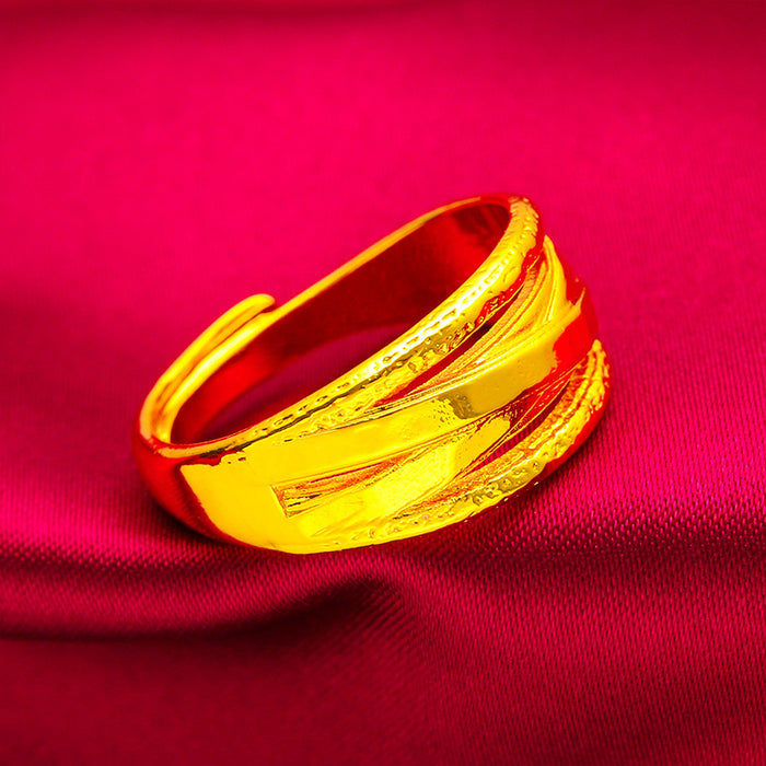 Wholesale Twisted opening ring jewelry factory brass electroplated ring twisted ring