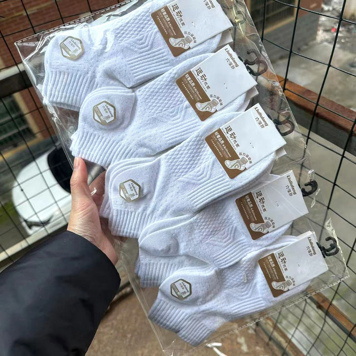 Wholesale High end thin breathable sports socks, combed cotton sweat absorbing short tube white socks