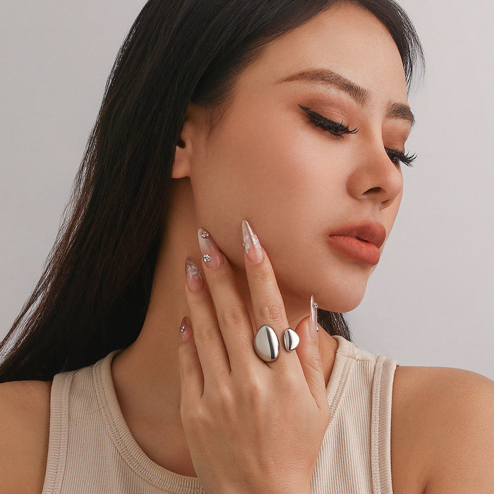 Wholesale Jewelry Round Irregular Curved Ring Smooth Plain Ring