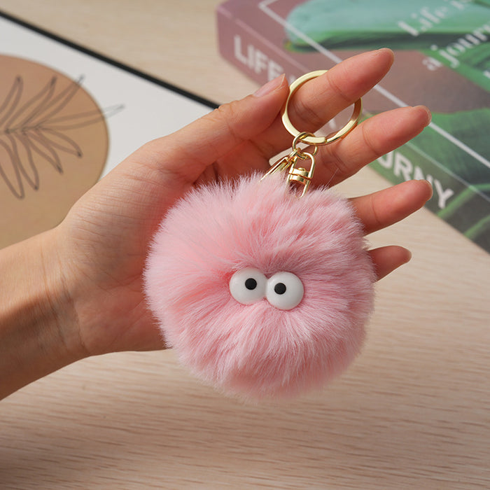 Wholesale Cute little furry ball keychain pendant, plush bag decoration, small gift