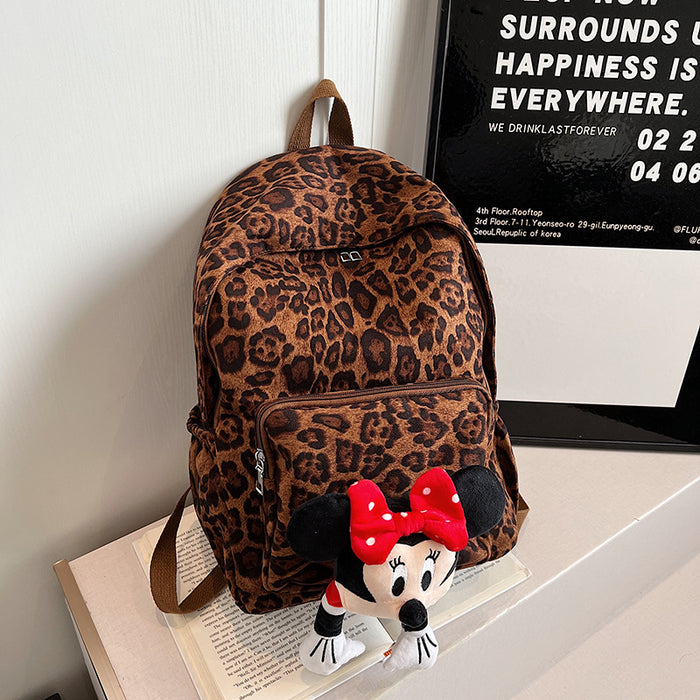 Wholesale Commuting large capacity retro leopard print backpack versatile casual backpack