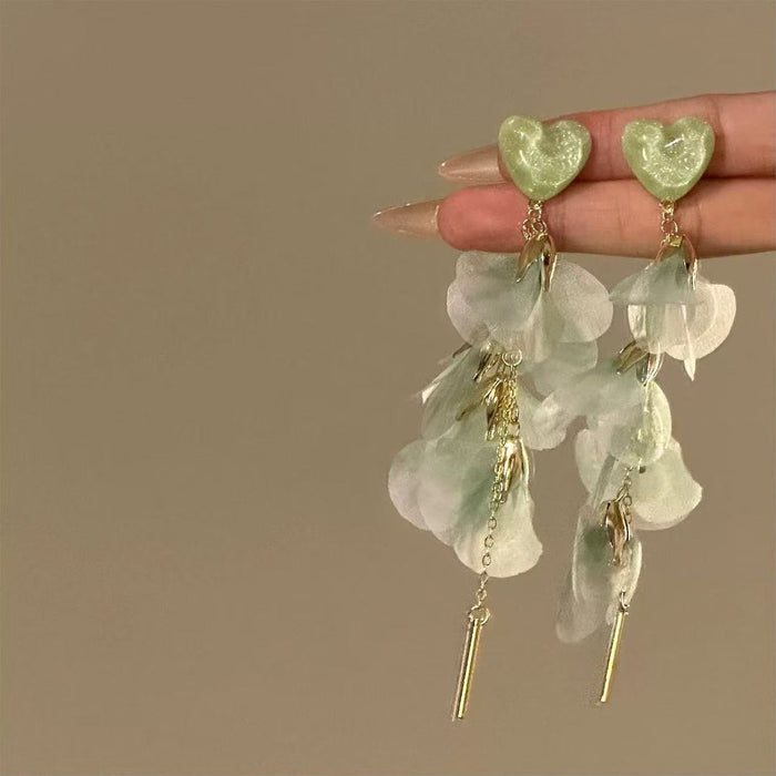 Wholesale Mesh flower earrings Tassel earrings for women