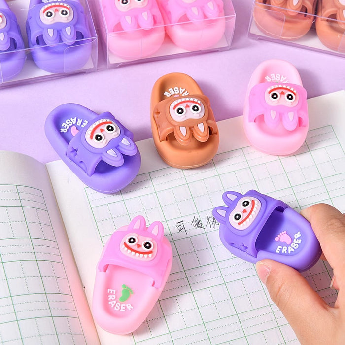 Wholesale Cute slippers shape student eraser cartoon primary school students children clean debris