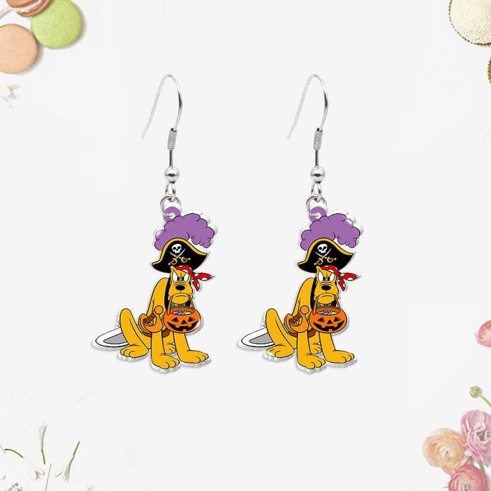 Wholesale  party creative earrings cute asymmetrical acrylic heat shrinkable earrings