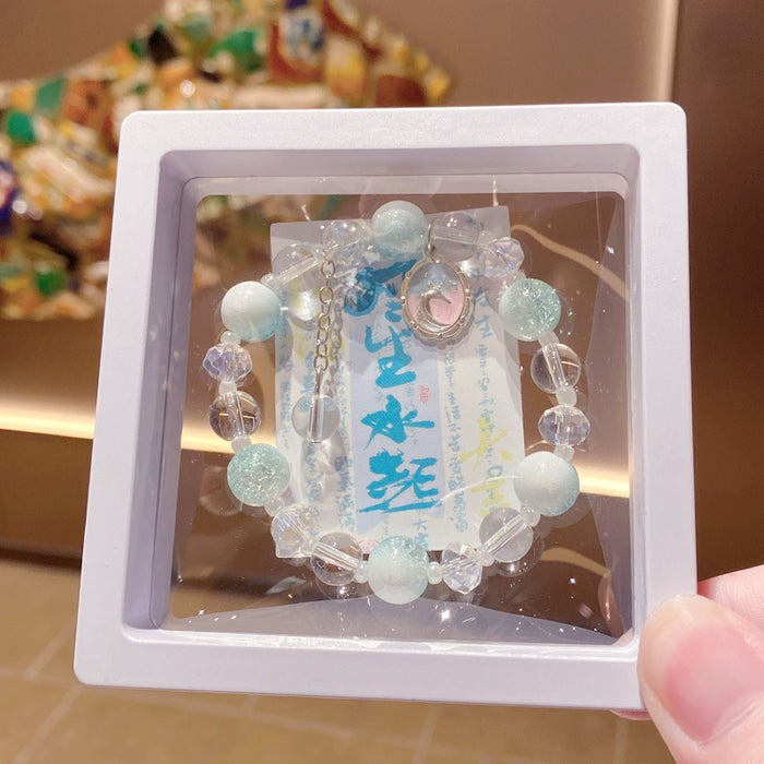 Wholesale Glass Bracelet Unicorn Milk Cap Floral Design for Children Jewelry Gift MOQ≥3
