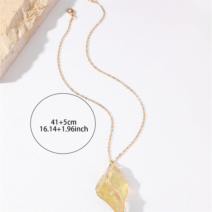 Wholesale Natural Stone Irregular Pendant Necklace Trendy Fashion Accessory Gift MOQ≥2