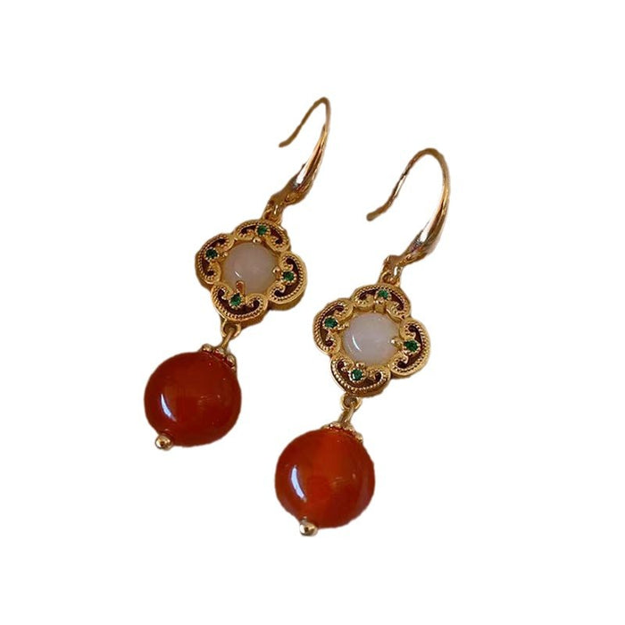 Wholesale  Red Bead Earrings Women's Earrings  Elegant Atmospheric Earrings