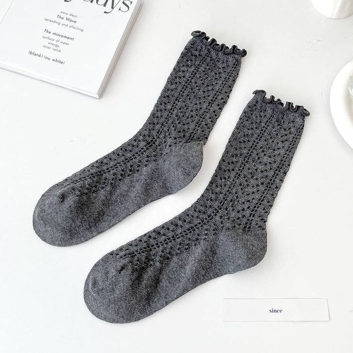 Wholesale Socks, thin cut, hollowed out, stacked socks, middle tube