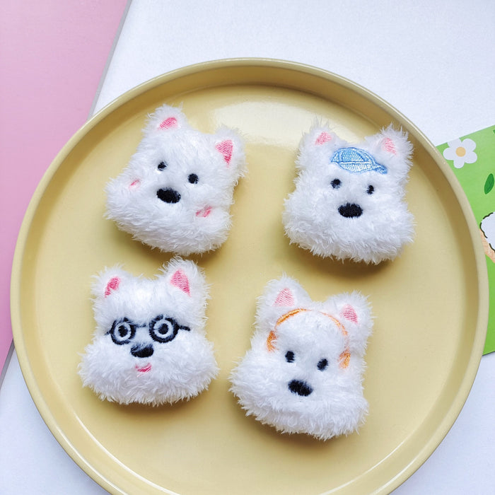 Wholesale Cartoon West Highland Terrier Plush Doll Accessory Cute Puppy Doll Brooch Hair Accessory Mobile Phone Case Accessory