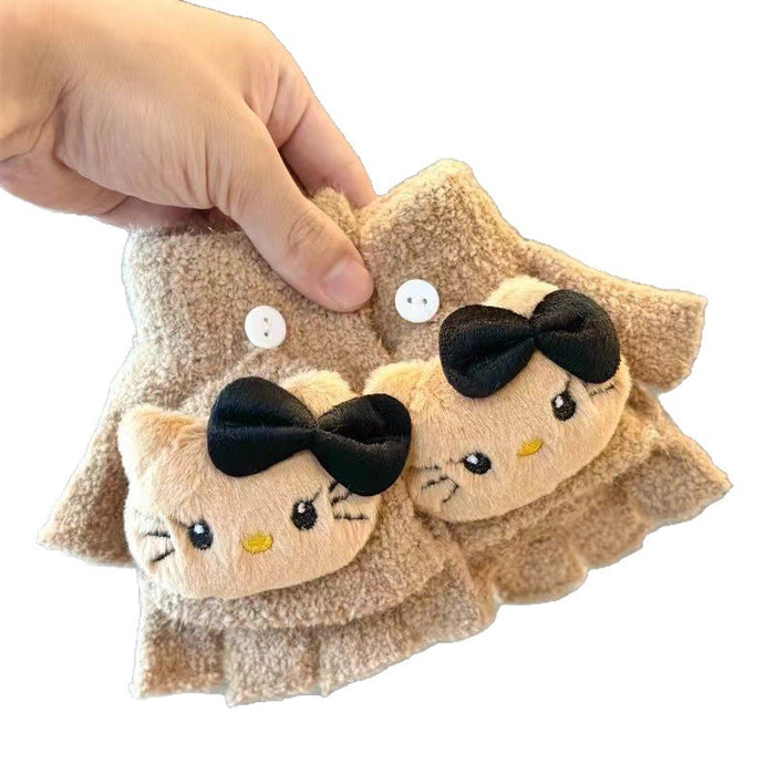 Wholesale Children' s  Winter Cartoon Warm Cute Plush Gloves