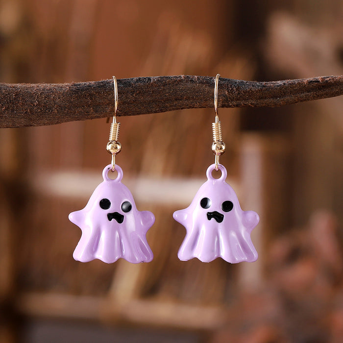 Wholesale  Gothic Ghost Stereo Metal Pendant Earrings for Women  Party Earrings Gifts
