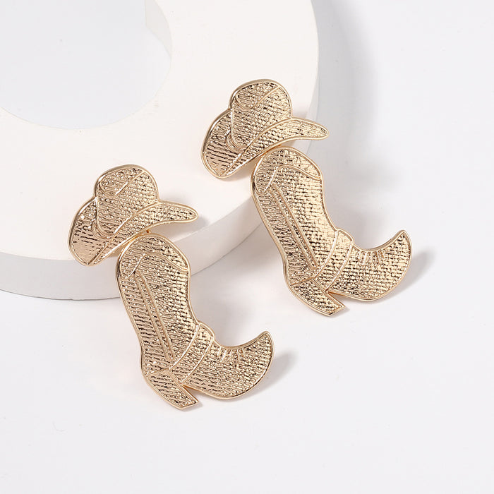 Wholesale Boots Alloy Earrings Geometric Pattern Hat Earrings Versatile Earrings