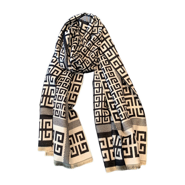 Wholesale Autumn Winter Polyester Double-Sided Letter Scarf JDC-SF-Xuanx002