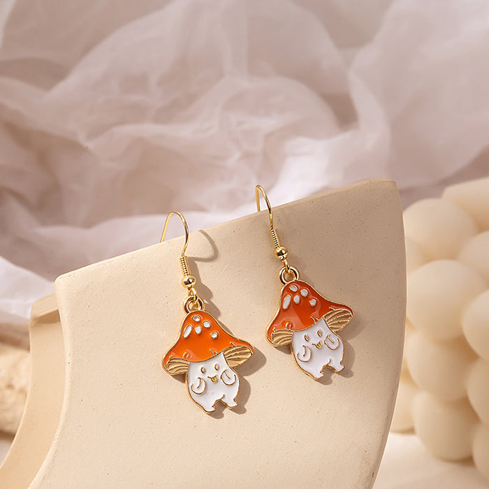 Wholesale Animal Fruit Earrings Cute Mushroom Leaf Acrylic Earrings JDC-ES-MDD100