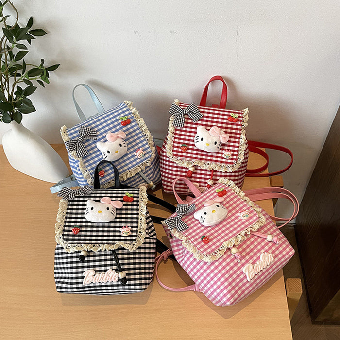 Wholesale Backpack plaid doll student backpack cute commuting backpack