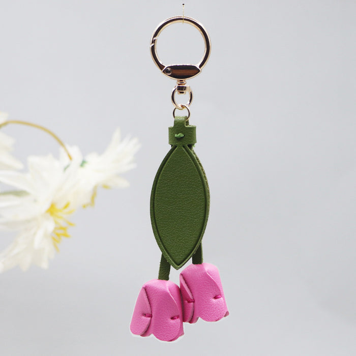 Wholesale tulip keychain cute personality car key bag pendant