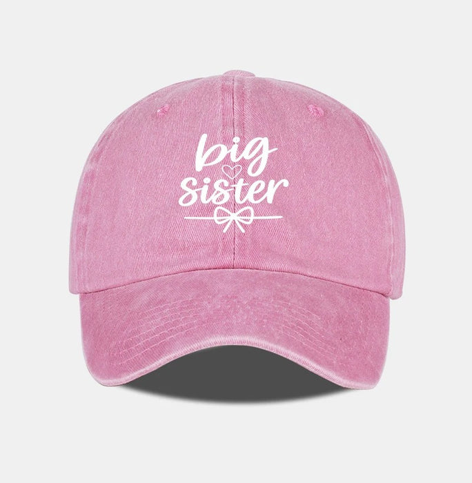 Wholesale Vintage Washed Baseball Cap With Big Sister Letter Print Trendy Adjustable Summer Sun Hat