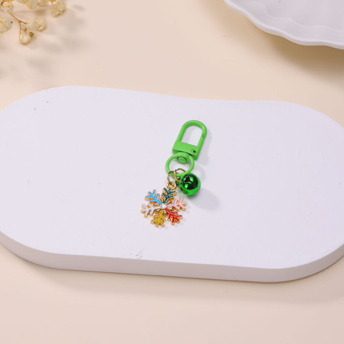 Wholesale Christmas gift keychain cartoon bell old man snowflake pendant bag jewelry pendant