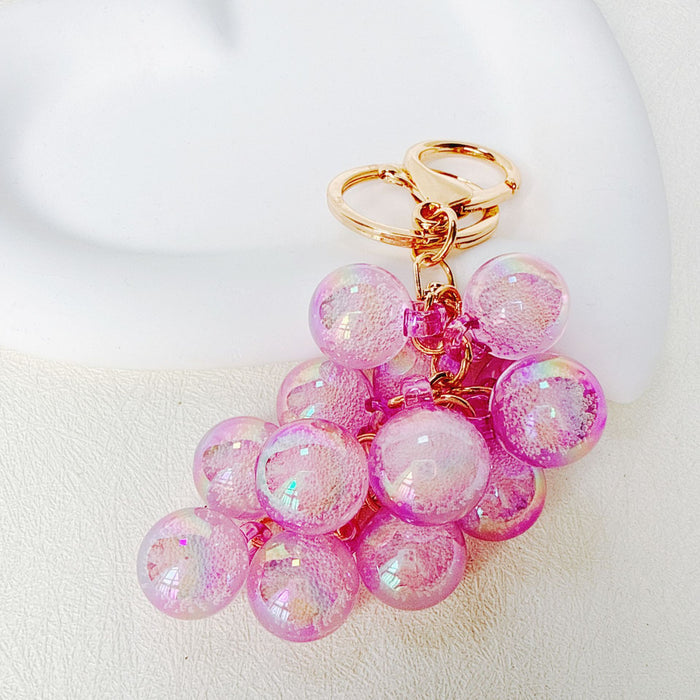 Wholesale Acrylic Grape Cluster Keychain - Cute Fruit Simulated Design MOQ≥6