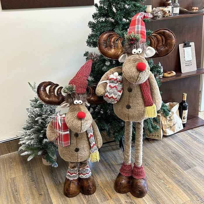 Wholesale Retractable Elk Plush Ornaments Decorations Christmas Deer Window Scene Layout Home Decoration
