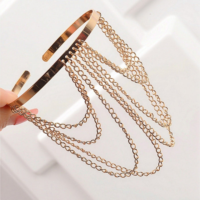 Wholesale Simple and versatile street style tassel chain arm bracelet, personalized metal bracelet