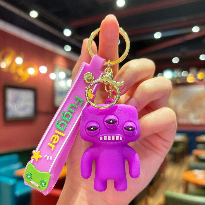 Wholesale Cartoon cute monster series girls cute keychain pendant funny doll keychain student doll small pendant
