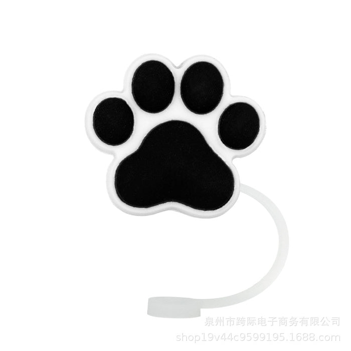 Wholesale New Cat Animal Straw Cover 10MM Straw Cap Silicone Dust Stopper Cute Anime Party Straw Decoration