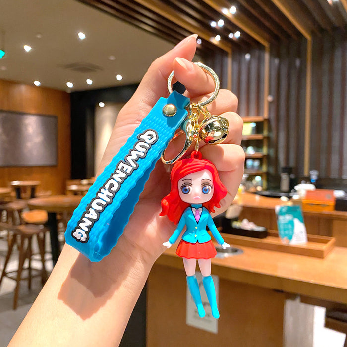 Wholesale Cartoon Princess Silicone Keychain Decorative Bag Charm MOQ≥2