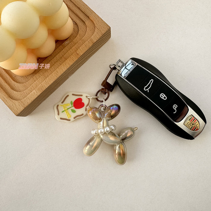 Wholesale Brown flower balloon keychain pendant couple earphone women's bag ornaments