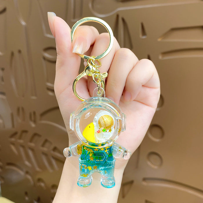 Wholesale Cartoon astronaut keychain schoolbag pendant cute astronaut pendant couple key